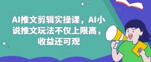 AI推文剪辑实操课，AI小说推文玩法不仅上限高，收益还可观-精品虚拟资源库