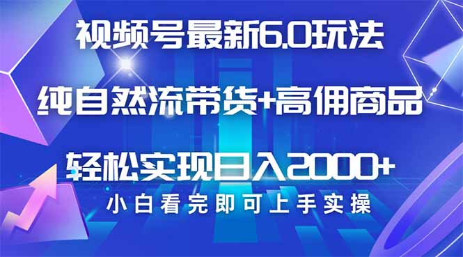 视频号带货最新6.0玩法，作品制作简单，当天起号，复制粘贴，轻松矩阵…-精品虚拟资源库