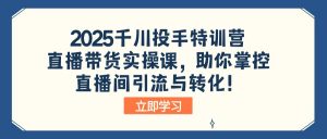 2025千川投手特训营:直播带货实操课,助你掌控直播间引流与转化!-精品虚拟资源库