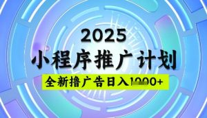 2025微信小程序推广计划，撸广告玩法，日均5张，稳定简单【揭秘】-精品虚拟资源库