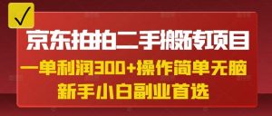 京东拍拍二手搬砖项目，一单纯利润3张，操作简单，小白兼职副业首选-精品虚拟资源库