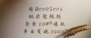 用DeepSeek做疗愈视频，条条10W+爆款，单日变现多张-精品虚拟资源库