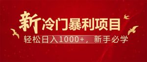 项目名称:每天一小时,轻松到手1000,冷门赚钱项目!-精品虚拟资源库