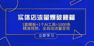 实体店流量爆破秘籍：1套模板+1个AI工具=1000条精准视频，全自动流量变现-精品虚拟资源库