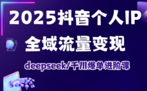 2025抖音个人IP全域流量变现进阶课，deepseek千川爆单进阶课-精品虚拟资源库