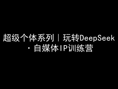 超级个体系列，玩转DeepSeek·自媒体IP训练营，deepseek教程-精品虚拟资源库
