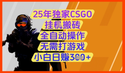 25年独家CSGO挂G搬砖，全自动操作，无需打游戏，小白日入3张+【揭秘】-精品虚拟资源库