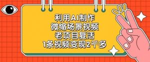 利用AI制作微缩场景视频，老项目复活，1条视频变现2k-精品虚拟资源库