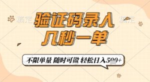 验证码录入，几秒钟一单，只需一部手机即可开始，随时随地可做，每天5张+【揭秘】-精品虚拟资源库