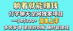 打字聊天项目 打字聊天就有米  一天100-1000左右-精品虚拟资源库