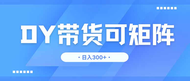 DY带货，日入300＋矩阵无上限-精品虚拟资源库