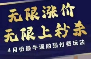 4月12号拼多多线上课，无限涨价，无限上秒杀，4月份最牛逼的强付费玩法-精品虚拟资源库