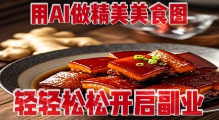 用AI做精美美食图，无需专业设备拍摄，轻轻松松开启副业-精品虚拟资源库