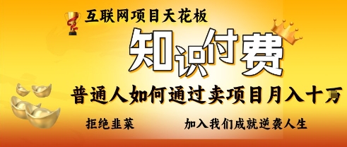互联网项目天花板，知付付费项目，普通人如何通过卖项目月入十个，拒绝韭菜【揭秘】-精品虚拟资源库