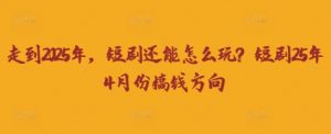 走到2025年，短剧还能怎么玩？短剧25年4月份搞钱方向-精品虚拟资源库