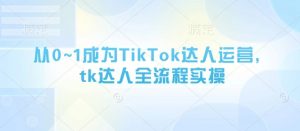 从0~1成为TikTok达人运营，tk达人全流程实操-精品虚拟资源库