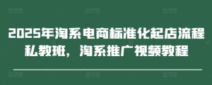 2025年淘系电商标准化起店流程私教班，淘系推广视频教程-精品虚拟资源库