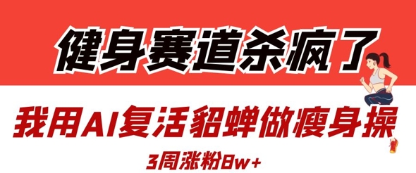 健身赛道杀疯了？我用AI复活貂蝉做瘦身操，3周涨粉8W-精品虚拟资源库