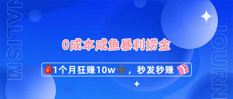 0成本闲鱼暴利捞金，1个月狂赚10W+，秒发秒赚新玩法-精品虚拟资源库