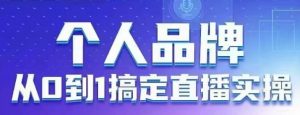 个人品牌:从0到1搞定直播实操,用直播为你的个人品牌赋能,六大实操板块,放大个人影响力-精品虚拟资源库