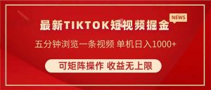 TIKTOK短视频暴力掘金 单机收益500+收益无上限 可矩阵操作 实现睡后收入-精品虚拟资源库