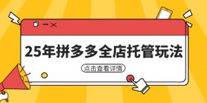 25年拼多多全店托管玩法，矩阵动销裂变玩法如何低风险盈利 新手运营秘籍-精品虚拟资源库