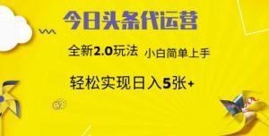 今日头条矩阵系统代运营 批量生成文章 次日见收益 躺赚月入3000+-精品虚拟资源库