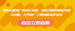 淘系运营推广标准化流程，​淘系改版后新品布局全流程，无界推广工具拆解高阶玩法-精品虚拟资源库