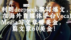 出海搞钱！利用deepseek撰写爆文，在海外自媒体平台Vocal Media写文章挣美金，一篇文章60刀-精品虚拟资源库