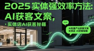 2025实体强效率方法：AI批量产出获客文案，实体店AI获客秘籍-精品虚拟资源库