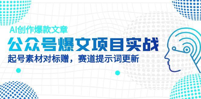 公众号爆文项目实战，AI创作爆款文章，起号素材对标赠(附赛道AI提示词-精品虚拟资源库