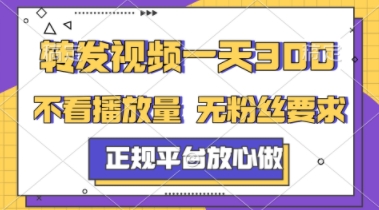 转发视频一天3张+，正规平台放心做，不看播放量，不看粉丝量，一个任务几分钟完成【揭秘】-精品虚拟资源库