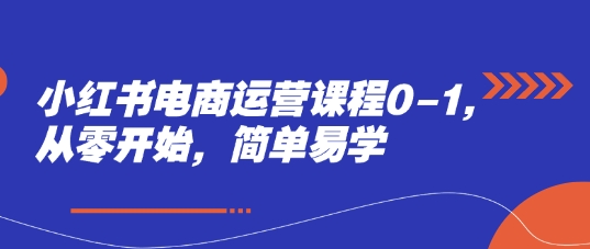 小红书电商运营课程0-1，从零开始，简单易学-精品虚拟资源库