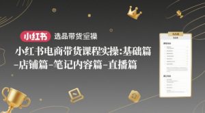 小红书电商带货课程实操:基础篇-选品篇-店铺篇-笔记内容篇-直播篇-精品虚拟资源库