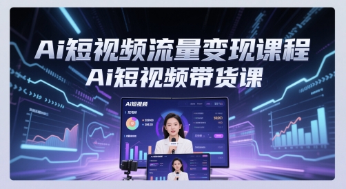 Ai短视频流量变现课程，Ai短视频带货课-精品虚拟资源库