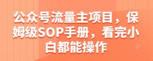 公众号流量主项目，保姆级SOP手册，看完小白都能操作-精品虚拟资源库