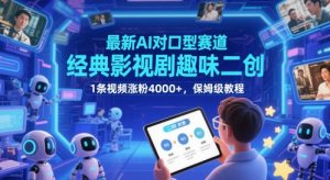 最新AI对口型赛道，经典影视剧趣味二创，1条视频涨粉4000+，保姆级教程-精品虚拟资源库