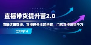 直播带货提升营2.0:流量逻辑数据,直播场景主题搭建,门店直播年销千万-精品虚拟资源库