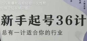 新手起号36计2.0，四年行业沉淀，上百条爆款视频经验一次性帮你搞定短视频问题-精品虚拟资源库