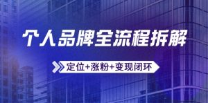 个人品牌全流程拆解：定位+涨粉+变现闭环，微信生态运营与资源整合-精品虚拟资源库