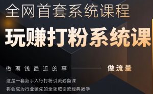 2025行业首套全网全域打粉系统神课,做流量做离钱最近的事,一套新手入行打粉引流必备课-精品虚拟资源库