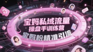 宝妈私域流量操盘手训练营，宝妈粉精准引流-精品虚拟资源库