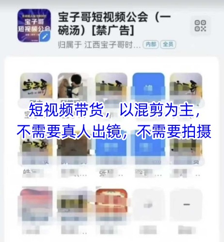 宝子哥头部团队短视频带货，以混剪为主，不需要真人出镜，不需要拍摄-精品虚拟资源库