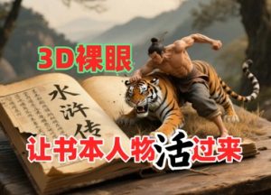 书本人物裸眼3D视频，新的玩法，流量超猛，保姆级教程-精品虚拟资源库