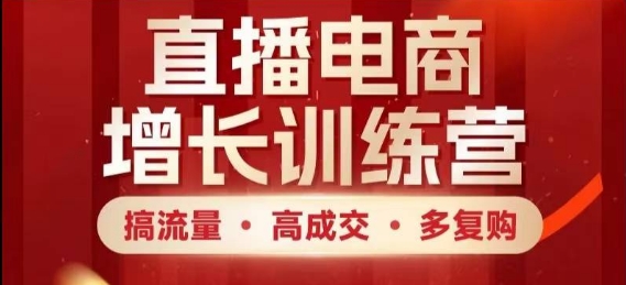 直播电商增长训练营，搞流量·高成交·多复购，快速上手有思路-精品虚拟资源库