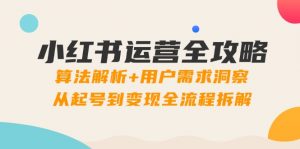 小红书运营全攻略：算法解析+用户需求洞察，从起号到变现全流程拆解-精品虚拟资源库