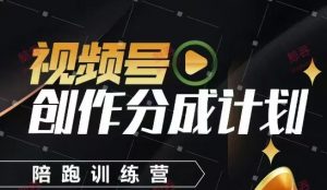 视频号创作分成计划陪跑训练营,手把手教会你如何制作视频,细水长流型项目-精品虚拟资源库