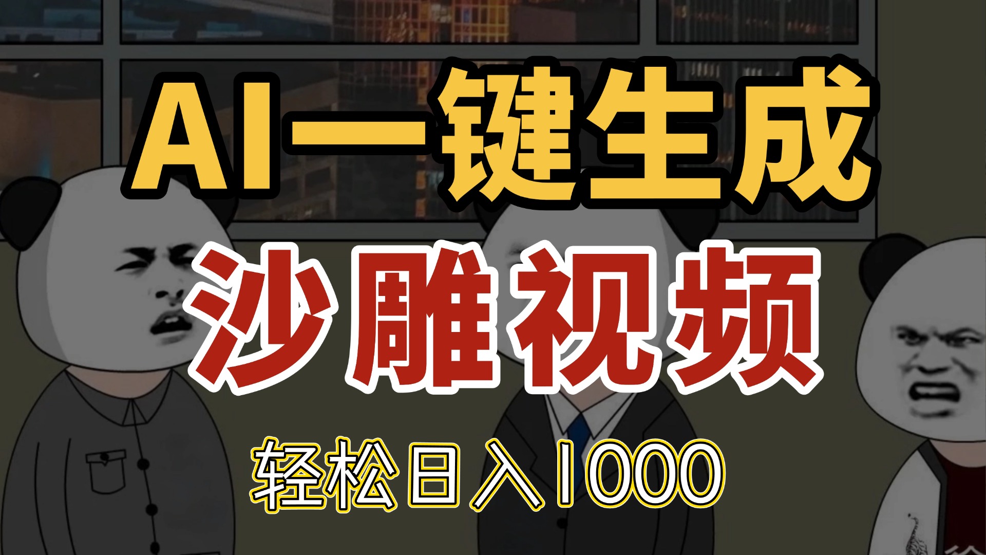 AI一键生成沙雕视频，一条视频千万播放，轻松日入1000-精品虚拟资源库