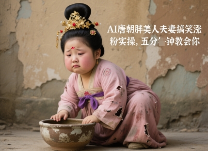 AI唐朝胖美人夫妻搞笑涨粉实操，五分钟教会你-精品虚拟资源库