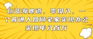 新蓝海赛道，零投入，一个普通人如何宅家办公实现年入百万-精品虚拟资源库